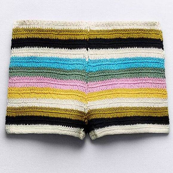 Zara Multicolor Striped Knit Shorts - Picture 5 of 7